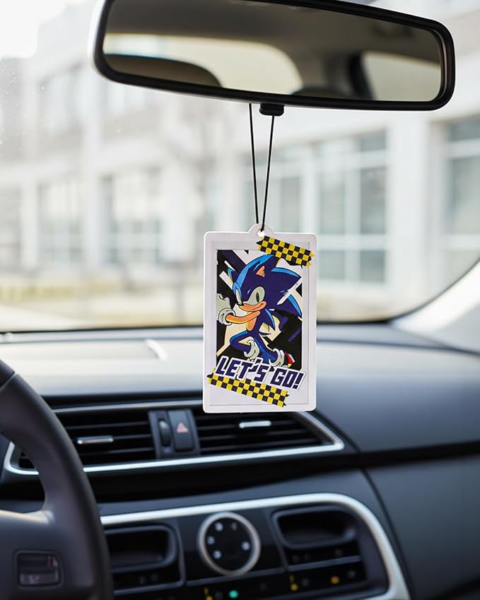 Sonic The Hedgehog Let's Go Cardboard Hanging Air Freshener for Auto or Home-Ginger Scent