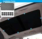 Car Sunroof Compatible with Tiguan 2023-2017 5-Door SUV, Foldable Glass Roof Sunshade with Storage Bag, Sunshade Roof Heat Insulation Sun Protection Roof Sunshade Interior Sunroof Shade