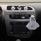 Pearl Daisy AromaBoost Car Diffusers - 3pcs with Mask Hook & Rhinestone Bling Decoration