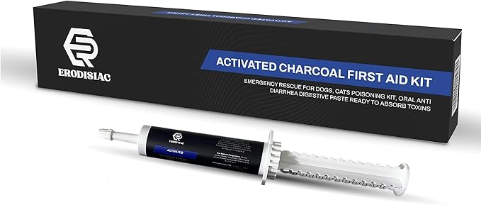 Activated Charcoal First Aid Kit Emergency Rescue for Dogs, Cats, Oral Paste for Dogs, Poisoning Kit, Oral Anti Diarrhea Digestive Paste Ready to Absorb Toxins
