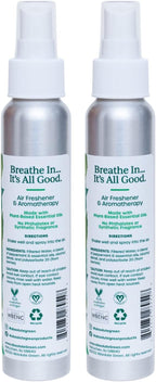 Absolute Green Air Freshener Room Spray, Non-Toxic, Cover Odors, Safe around Kids and Pets, Natural Peppermint Scent 4oz (Pack of 2)