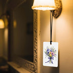 Watercolor Floral Car Air Freshener 4 Pcs, Botanical Bouquet Hanging Air Freshener for for Cars Closet Drawer Books,Gifts for Flower Lovers, Decor for Car Accessories Mirror Decor for women.