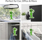 Vinylcation Alien Car Air Freshener - Premium Odor Eliminator - Long-Lasting Blk Ice Scent - Hanging Car Freshener with Fun Alien Design - 3 Pack