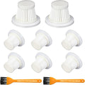 8-Pack HEPA Vacuum Filter Replacement with Cleaning Brush Compatible with KMM LT-117C Handheld Car Vacuum Cleaner, Washable & Reusable