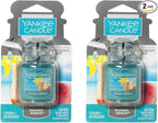 Yankee Candle Car Jar Ultimate, Bahama Breeze, Hanging Auto Air Freshener Odor Neutralizer for Long Lasting Tropical Scent in Cars and Small Spaces, 0.96 Ounce (Pack of 2)