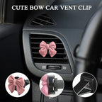6PCS Bow Car Air Vent Clips, Cute Car Air Freshener Outlet Vent Clip, Coquette Bow Car Diffuser Perfume Clip, Universal Auto Air Conditioning Accessories for Women Girls (Pink, 6PCS)