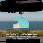 ulu Lagoon Hanging Car Air Freshener | Tropical Beach Coconut Surf Wax Scent Mini Wave | Long Lasting Car Freshener, Closet and Beyond | Made In USA | 3 Pack (Blue)