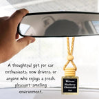 Blueberry Cheesecake Car Air Freshener – Set of 3 Dessert-Inspired Hanging Diffusers with Wooden Cap & Premium Velvet gift bag(10ml Each, Long Lasting, Non-Toxic)