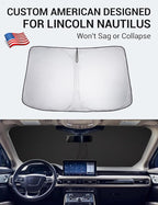 Proadsy 2026 Upgrade Front Windshield Sun Shade Foldable Sunshade Protector Custom Fit 2019-2023 Lincoln Nautilus SUV Accessories, PRS331