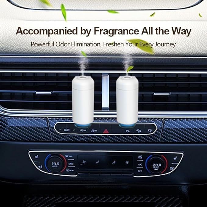 Smart Car Air Freshener Diffuser, Aromatizante para Carro Inteligente Intelligent Car Aroma (white/Lemon/Bluebell3pc Oils)