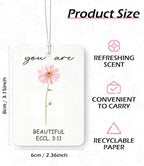 10PCS Christian Car Air Fresheners – Inspirational Floral Bible Verse Christian Car Accessories for Women – Car Mirror Hanging Accessories, Christian Gifts, Religious Gifts for Women