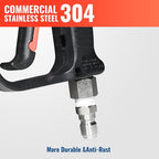 YAMATIC Pressure Washer Short Gun 5000 PSI - Stainless Steel 3/8" Swivel Plug & M22-14mm Coupler, Power Washer Stubby Trigger Handle with 1/4" Quick Connect for Foam Cannon Car Wash