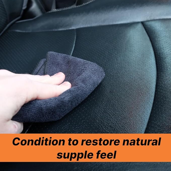 PROPER DETAILING CO. Car Leather Cleaner and Conditioner, Clean and Protect for long lasting leather, 9 Piece Deluxe Leather Care kit for professional results, leather car cleaner, conditioner leather