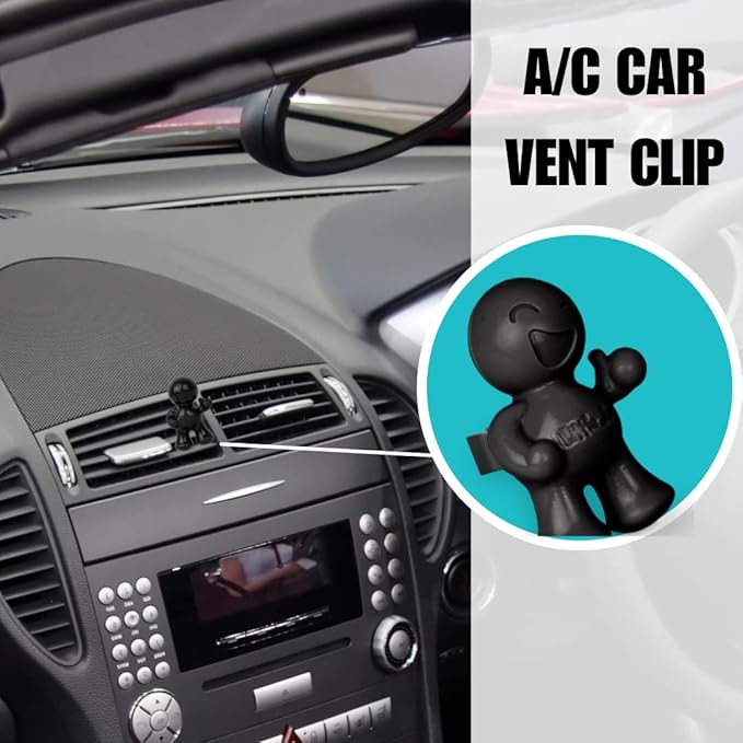 Little Joe 96405 Black Velvet Scent Car Air Freshener Vent Clip, Fights Odors for up to 45 Days, Long-Lasting Freshness, Cute Car Odor Eliminator, Pack of 1