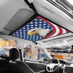 Eagle USA Flag Car Roof Storage Bag Car Seat Organizer Roof Storage All Car Storage Organizers Large Capacity Storage for Small Items