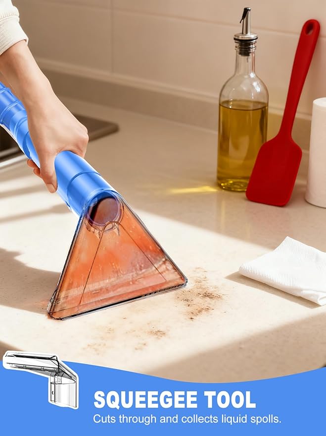Carpet Cleaner Machine, 20Kpa Powerful Suction with 5 Cleaning Tools, Cleaning Solution, Car/Auto Detailer, Lightweight Compact Design for Rug, Carpet, Car Seats, Pets, Stairs, Couches,Blue