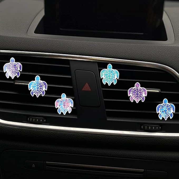 6 Pcs Sea Turtle Air Vent Clips, Cute Sea Turtle Car Air Fresheners Vent Clips Air Conditioning Outlet Clip Funny Decoration Interior Decor Car Accessories for Women Men