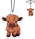 1PCS Car Air Fresheners,Highland Cow Car Air Fresheners for Cute Mirror Freshener Mirror Scented Hanging Cute Car Accessories Decor Interior Home,Highland Cow Gifts for Women Men Friends Wife
