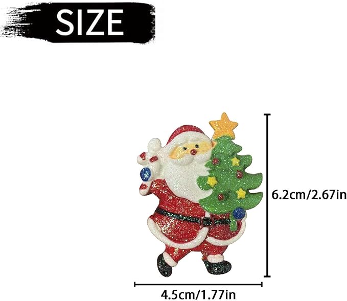 Set of 4 Christmas Car Air Freshener Vent Clips, Cute Glitter Santa Snowman Xmas Tree Car Air Conditioning Outlet Clip Charms, Fun Auto Interior Decoration Accessories