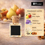 Golden Pear Crème Car Air Freshener Set of 3 (10 ml Each) | Hanging Diffuser with Velvet Gift Bag | Sweet Pear & Vanilla Aroma by Gift Paradise – Long-Lasting Luxury Car Fragrance for Home & Office