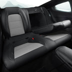GIANT PANDA Customized Full Set Car Seat Covers Fit Ford Mustang Coupe Hardtop 2015 2016 2017 2018 2019 2020 2021 2022 2023 2024 2025 2026- (Black+Grey)