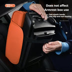 Center Console Cover Organizer, 5-in-1 Arm Rest Cover for Car with Cup Holder & Storage Pocket & Tissue Holder, Armrest Cover Cushion Pad, Water Ripples, Emma Orange