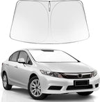 Proadsy 2026 Upgrade Windshield Sun Shade Custom Fit 2012-2015 Civic Foldable Front Sunshade Protector Sun Visor Blocks UV Rays Keep Car Cooler