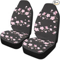 Cherry Blossom Car Seat Covers Set of 2,Japanese Pink Flowers Print Tree Branches with Falling Petals Universal Auto Front Seat Protector for Women Cute Car Accessories Fit for Car SUV Truck