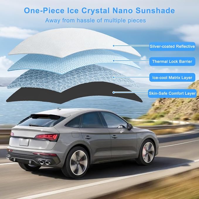 Car Sunroof Shade Compatible with Tiguan 2010-2017 5-Door SUV, Foldable Glass Roof Sunshade with Storage Bag, Heat Insulation Sun Protection Roof Interior Sunshade