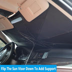 Windshield Sun Shade 2025 Car Accessories 100% Blackout Car Front Windsow Shades Umbrella Automotive Sun Visor Block Heat Insulation Protection (Gry Eyes)
