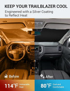 Proadsy Windshield Sun Shade for 2021-2025 2026 Chevrolet/Chevy Trailblazer Foldable Front Sunshade Protector Sun Visor Blocks UV Rays Keep Car Cooler