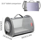 Guinea Pig Carrier Travel Small Animal Carrier Bag Lizard Bird Rabbit Carrier Cage Squirrel Breathable Bag Portable Travel Hamster Small Pet Hangbag (Large, Gray)