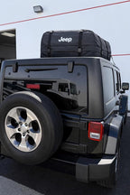 SR1 Performance USA Waterproof Rooftop Cargo Bag – Car Roof Carrier for Cars/SUVs with/Without Rack, Includes Non-Slip Mat, Heavy-Duty Straps, Lock for Secure Travel Storage (15 Cubic Feet, Jeep Logo)