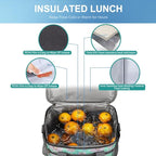 iknoe Insulated Lunch Bag, Foldable 8.5L Cooler Bag for Men & Women, Leakproof Thermal Design, Great for Office, Picnic, Travel, Lunch Box, Nattier Blue