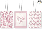 Pink Decor Air Freshener for Car, Preppy Girly How Lucky Are We Flower Air Freshener Hanging 3 Pcs for Cars Closet Drawer Books Bathroom Bags