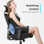 Mixtrend Travel Lumbar Pillow Inflatable Lumbar Support Pillow with Memory Foam, Back Support Pillow for Airplane Long Flight, Essential Travel Support Pillow for Women Men Kids（Mist Blue）