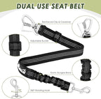 SlowTon Dog Seat Belt Harness for Car, Dog Car Harness Adjustable Mesh Breathable & Dog Seatbelt Safety Tether with Elastic Bungee for Small Medium Large Pets(Black, Double Clip, XXS)