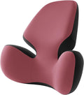 BEBAS Lumbar Support Pillow for Office Chair - Ergonomic Memory Foam Back Cushion for Lower Back Pain Relief - Washable & Breathable Cover - Fits Car Seats, Gaming Chairs & Wheelchairs - Red