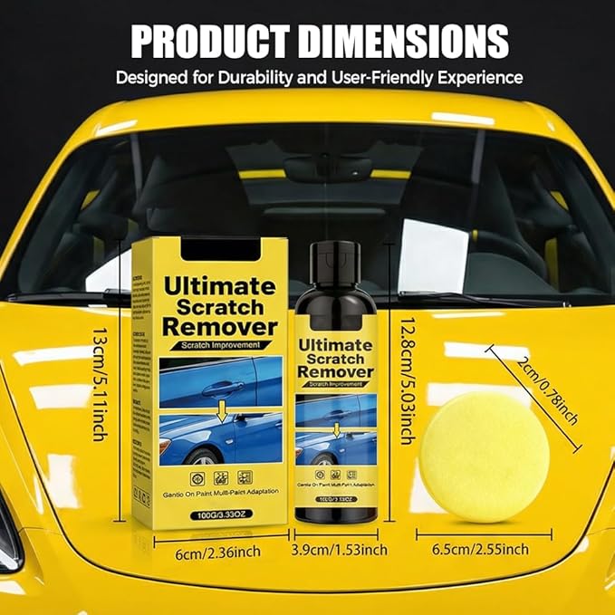 Car Scratch Removal Wax, 2026 New Scratch Remover for Vehicles, Car Paint Scratch Repair Kit for Deep Scratches, Universal Polishing Compound with Sponge (2pcs)