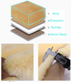 OGLAND Fluffy Genuine Australia Sheepskin Car Seat Cover for Auto Interior Accessories with Soft Fuzzy Wool Eco-Friendly Natural Fur Non-Slip (Honey Beige, Back)
