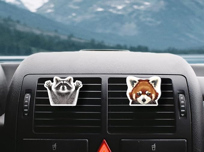 WIRESTER Fresh Scented Car Air Freshener Vent Clip, Decorative Accessories, Interior Decoration for Cars - Cute Animals, Nursery Animals, Chickens, Birds