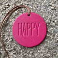 Air Flair | Leather Car Air Freshener | Happy (Fuchsia, Butt Naked Scent)