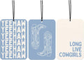 Blue Cowgirls Car Air Freshener Western Car Accessories Interior Hanging 3Pcs Yeehaw Long Live Girly Boots Rear View Mirror Decor, Retro Preppy Car Accessories for Women Girls(Lavender)