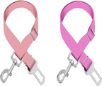 Adjustable pet cat and Dog car seat Belt The Lanyard is Flexible and Adjustable from 20 to 33 inches(Pink + Purple)