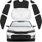 Car Window Shades for Honda Civic 2022-2025 Accessories(NOT for Hatchback) - Full Set 8PCS Side Window Sunshades with Memory Frame & Blackout Fabric, Privacy UV Shield for Camping/Travel