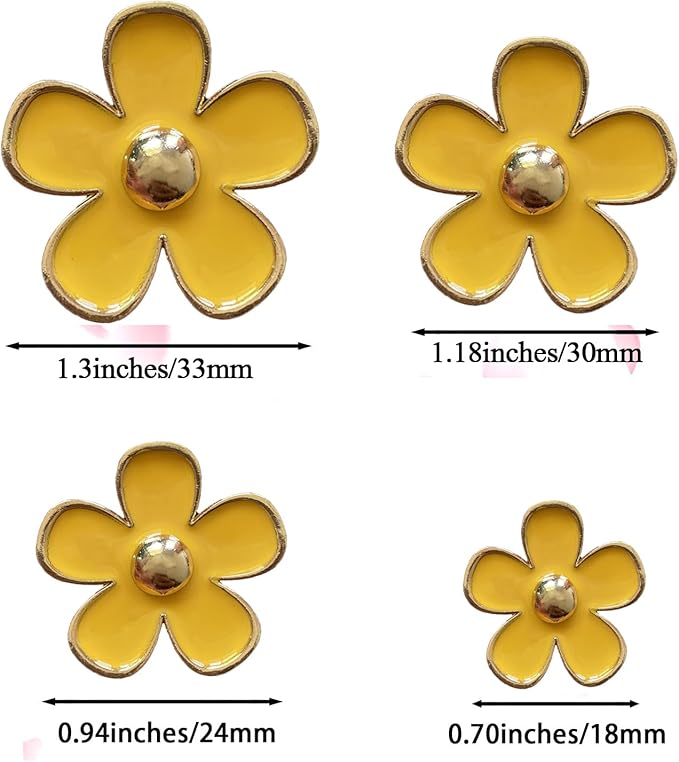 Daisy Air Vent Clips, 4 Pcs Cute Flower Car Air Conditioning Outlet Clip Car Air Freshener Clip Charm Car Inter Decor Accessories for Women (Yellow)