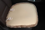 OGLAND 20 inchs Shearling Sheepskin Car Seat Cover, Fluffy Fuzzy Wool Car Seat Covers for Auto Interior Accessories with Soft Eco-Friendly Natural Fur Non-Slip (Camel, Front)