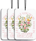 Flroal Christian Car Air Freshener 1 Corinthians 16:14 Car Accessories Interior Hanging 3Pcs, Bible Verses Car Charm Inspirational Jesus Cars Accessories for Women Religious Gifts(Black I)