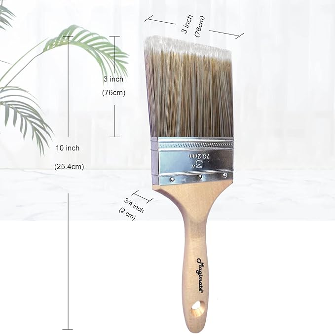 3-Inch (76mm) Double Thick Chip Paint Brush – Versatile Stain Brush Wood Handle for Furniture, Walls, Fences, and Murals – Smooth Gesso, Plaster, Polyurethane, and Varnish Wide Paintbrush