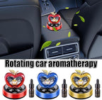 Solar Car Air Freshener,Love Apple Shape Rotating Car Aromatherapy Diffuser Interior Decoration for Valentine's Day,Long Lasting Fragrance Perfume Car Accessories